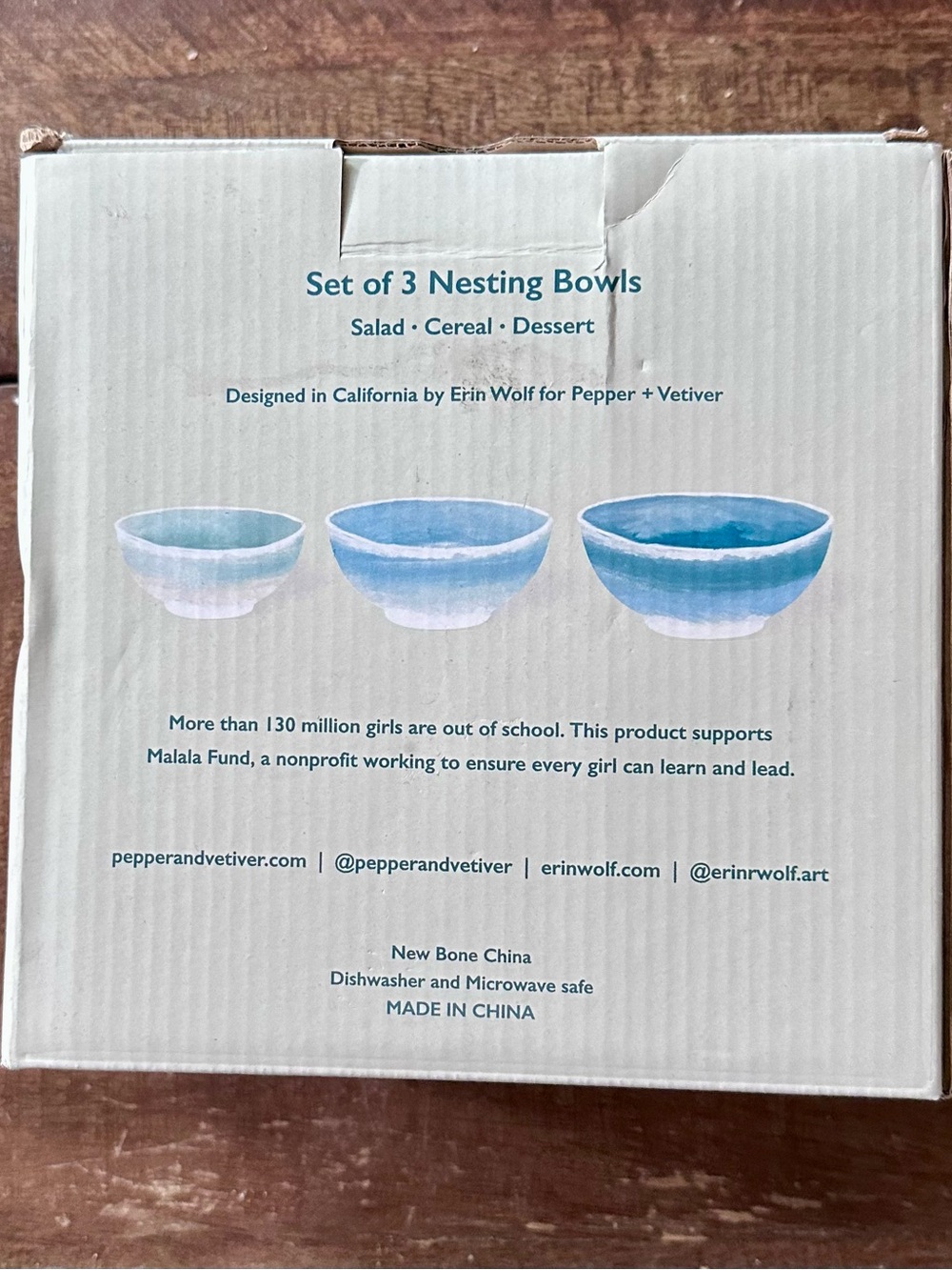 NWOT Pepper + Vetiver - Set of 3 Nesting Bowls - Picture 3 of 14